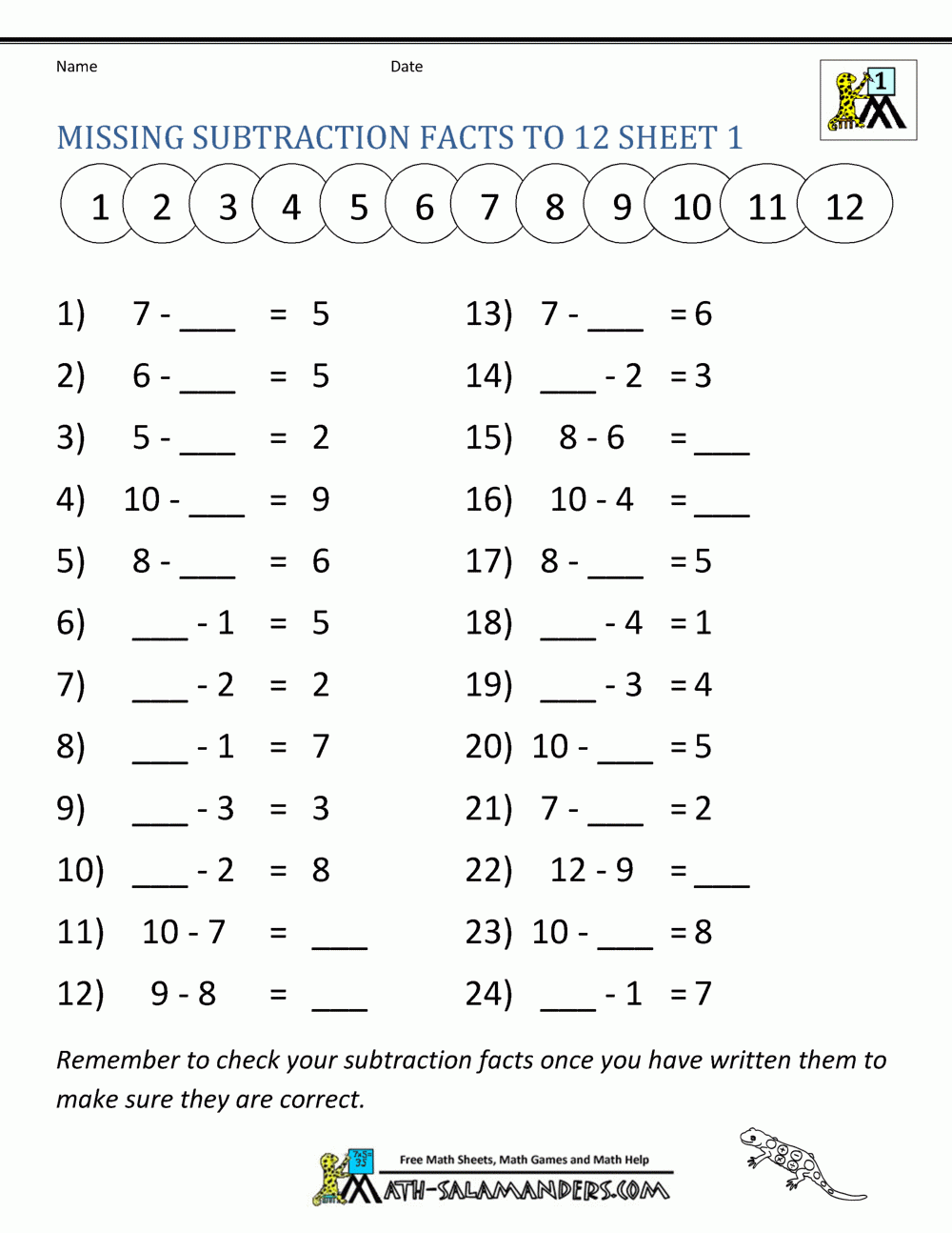 Math Fact Worksheets Printable Free Math Fact Worksheets Printable Free