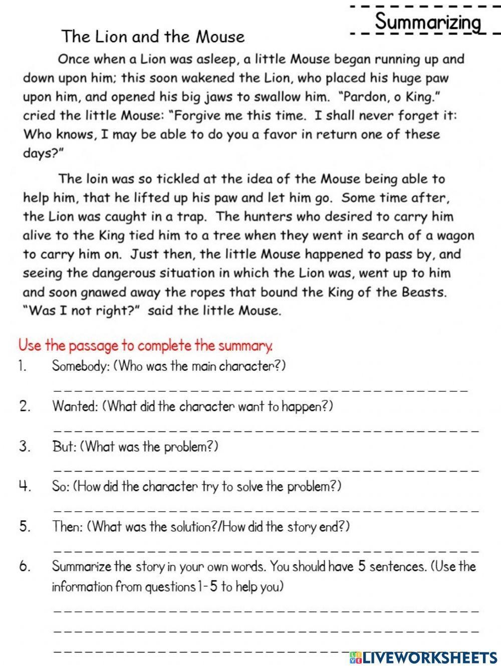 Summarizing Worksheet For 3 Live Worksheets Worksheets Library Summarizing Worksheet For 3 Live Worksheets Worksheets Library