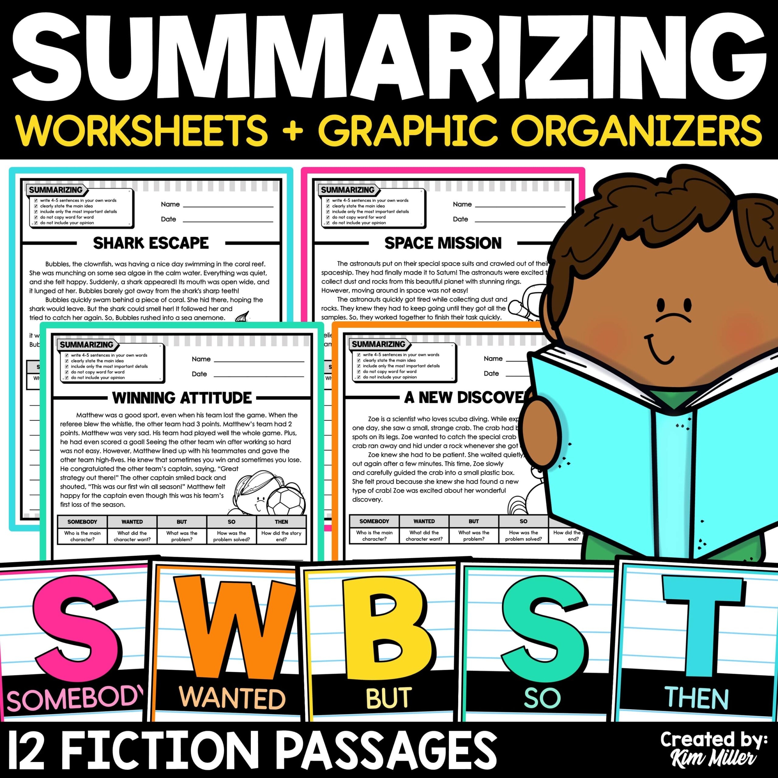 Summarizing Worksheets Fiction Passages Summary Writing Graphic Organizer SWBST A Love Of Teaching Kim Miller Summarizing Worksheets Fiction Passages Summary Writing Graphic Organizer SWBST A Love Of Teaching Kim Miller