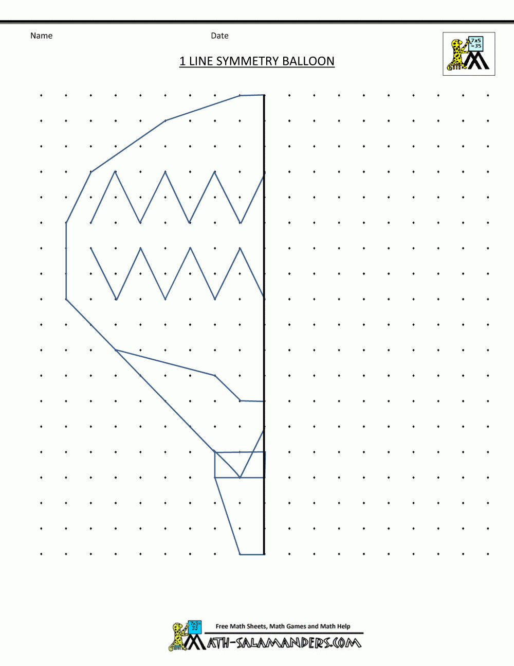 Free Symmetry Worksheets Grade 1
