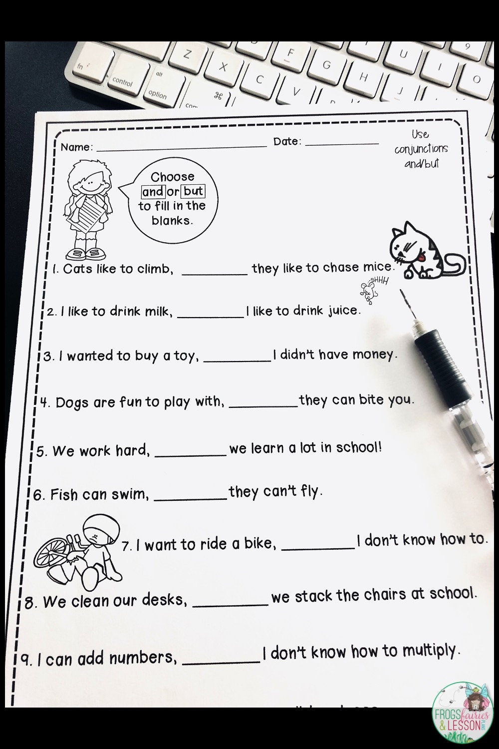 Teaching Conjunctions In First Grade Fabulous Charts And Activities Fairies And Lesson Plans