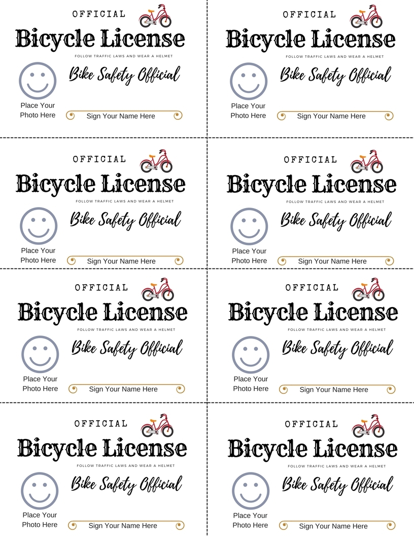 Teaching Kids Bike Safety Through Play Free Printable Driver s License Must Have Mom
