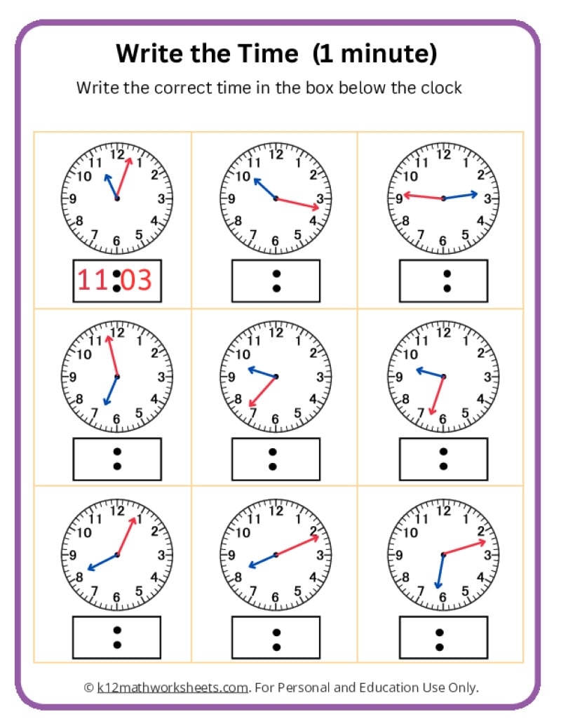Digital Time Worksheets Free Printables