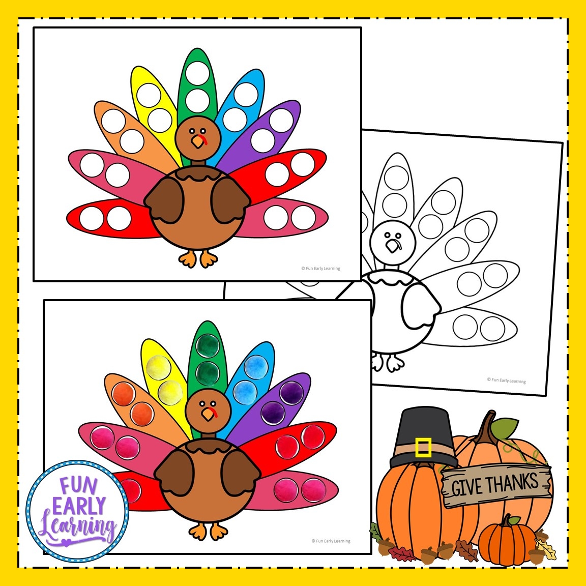Thanksgiving Pom Pom Counting Free Math Printable Fun Early Learning