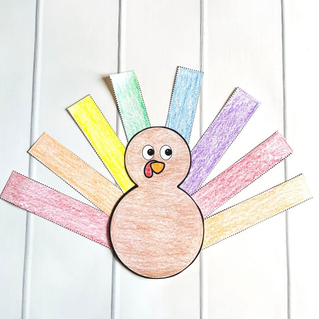 Thanksgiving Turkey Craft Printable Free Template 