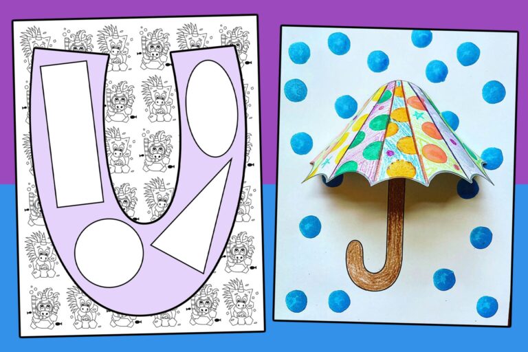 The Letter U Craft For Preschool with Free Printable Cutouts The Hollydog Blog