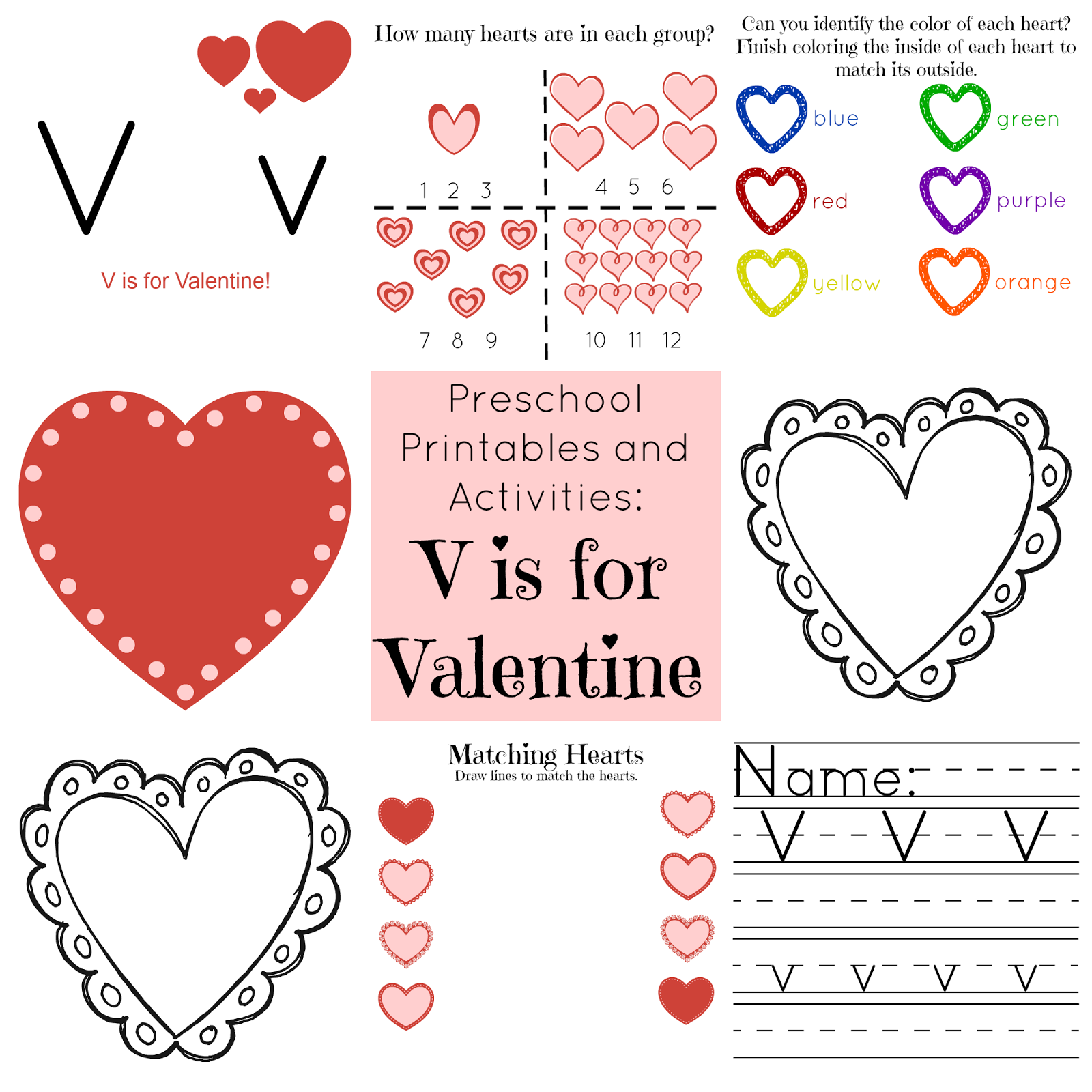 The Life Of Jennifer Dawn V Is For Valentine Preschool Printables And Activities The Life Of Jennifer Dawn V Is For Valentine Preschool Printables And Activities