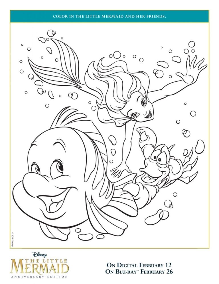 The Little Mermaid Coloring Pages And Activity Sheets Crazy Adventures In Parenting