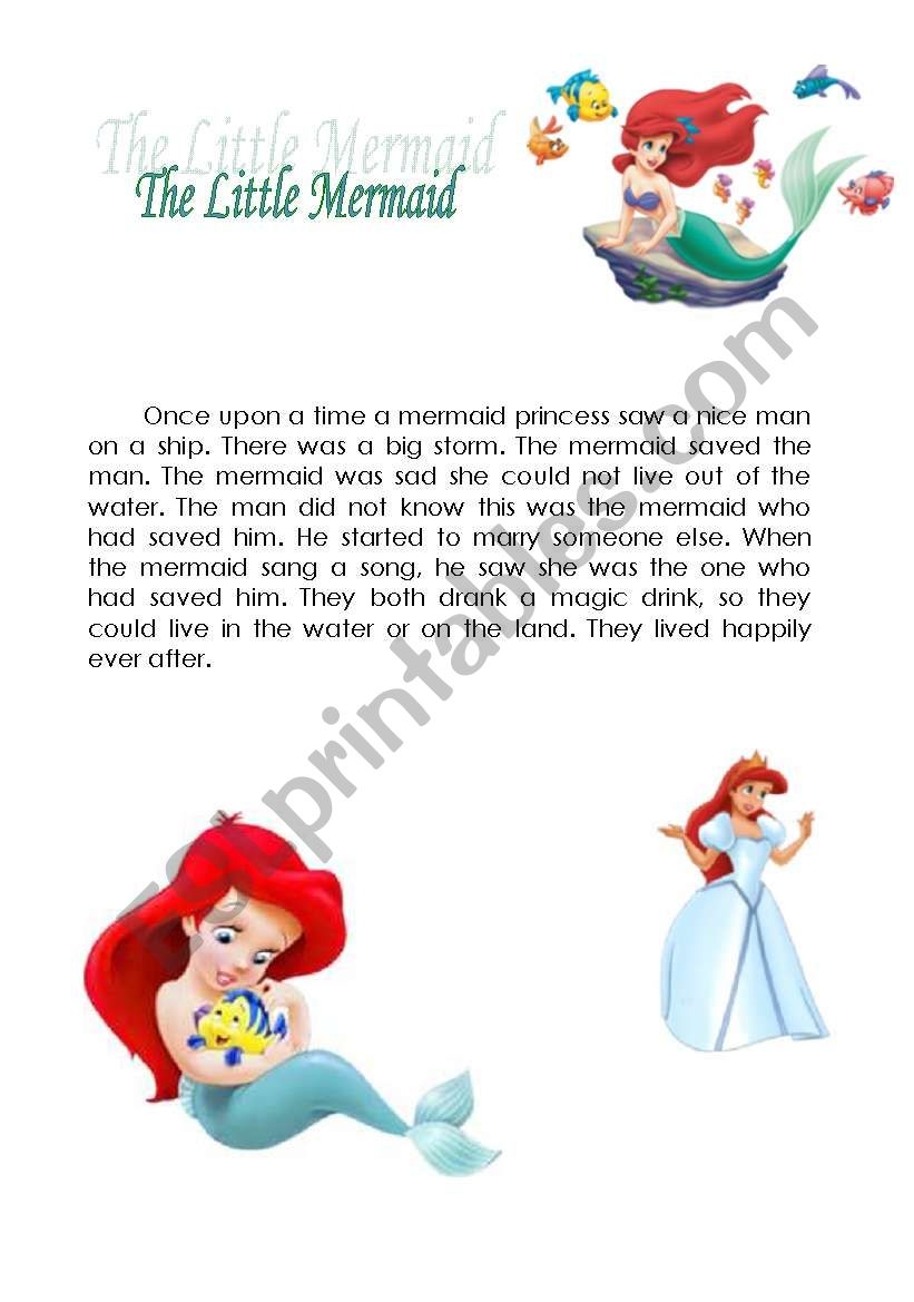 The Little Mermaid ESL Worksheet By Fidanovaaaa The Little Mermaid ESL Worksheet By Fidanovaaaa