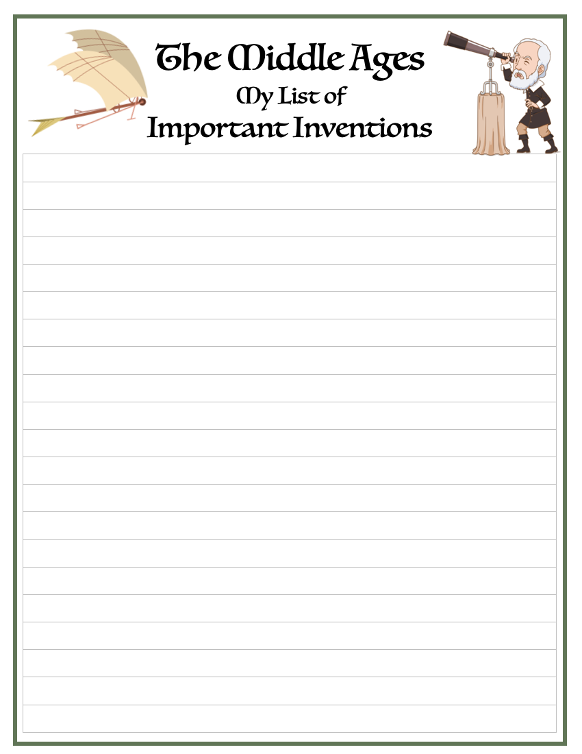 The Middle Ages Printable History Cards Fields Of Daisies