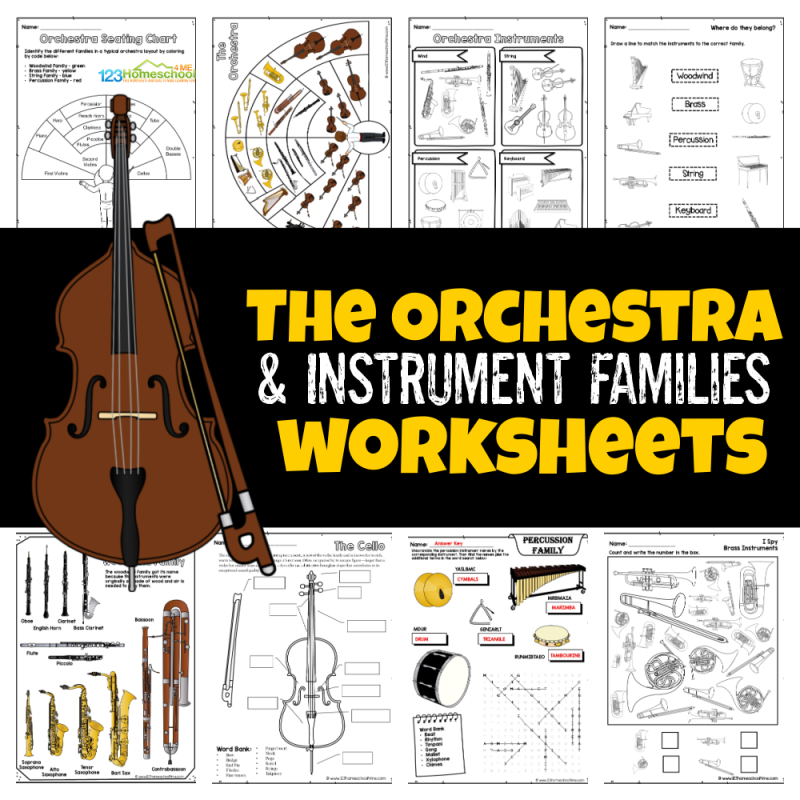 The Orchestra And Instrument Families Worksheets The Orchestra And Instrument Families Worksheets