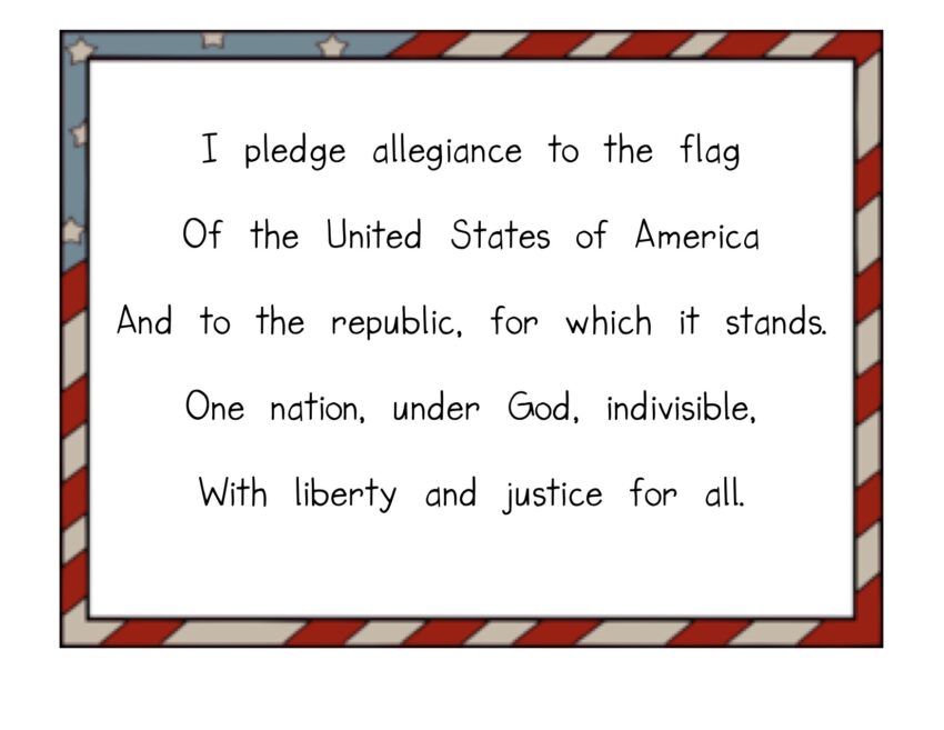 The Pledge Of Allegiance Kindergarten Nana