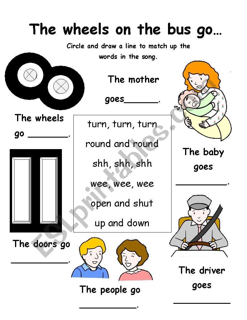 Wheels On The Bus Printable Worksheets