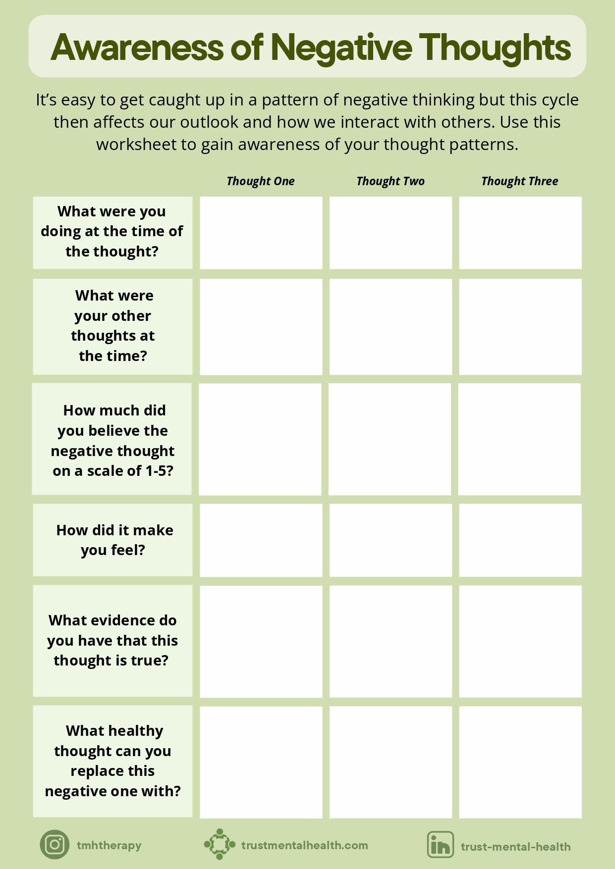 Therapy Worksheets CBT Worksheets Trust Mental Health Therapy Worksheets CBT Worksheets Trust Mental Health