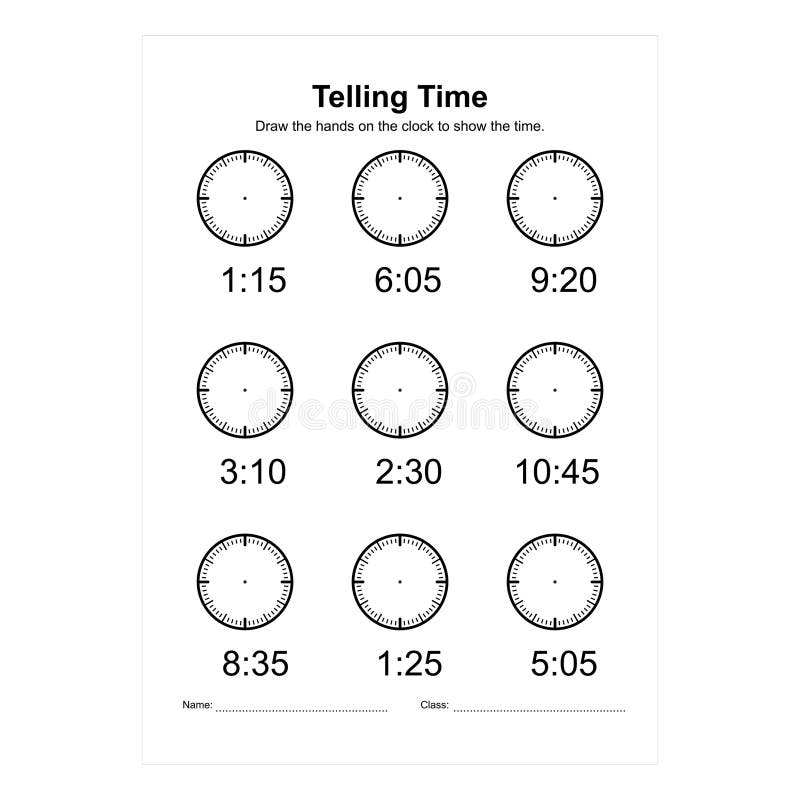 Time Worksheets Stock Illustrations 407 Time Worksheets Stock 