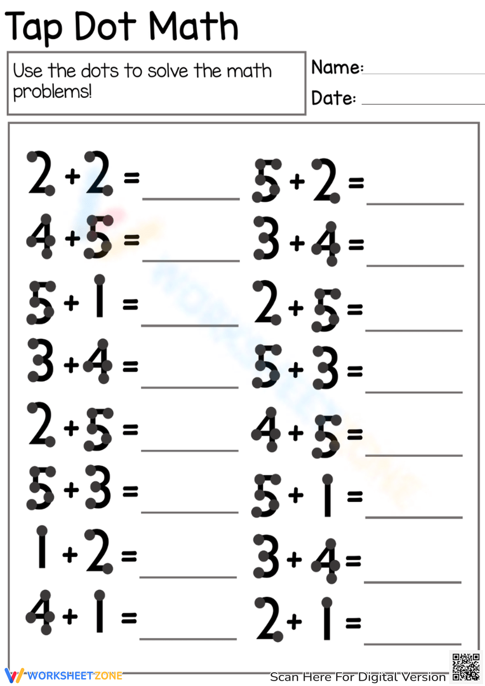 Touch Math Worksheets 2025