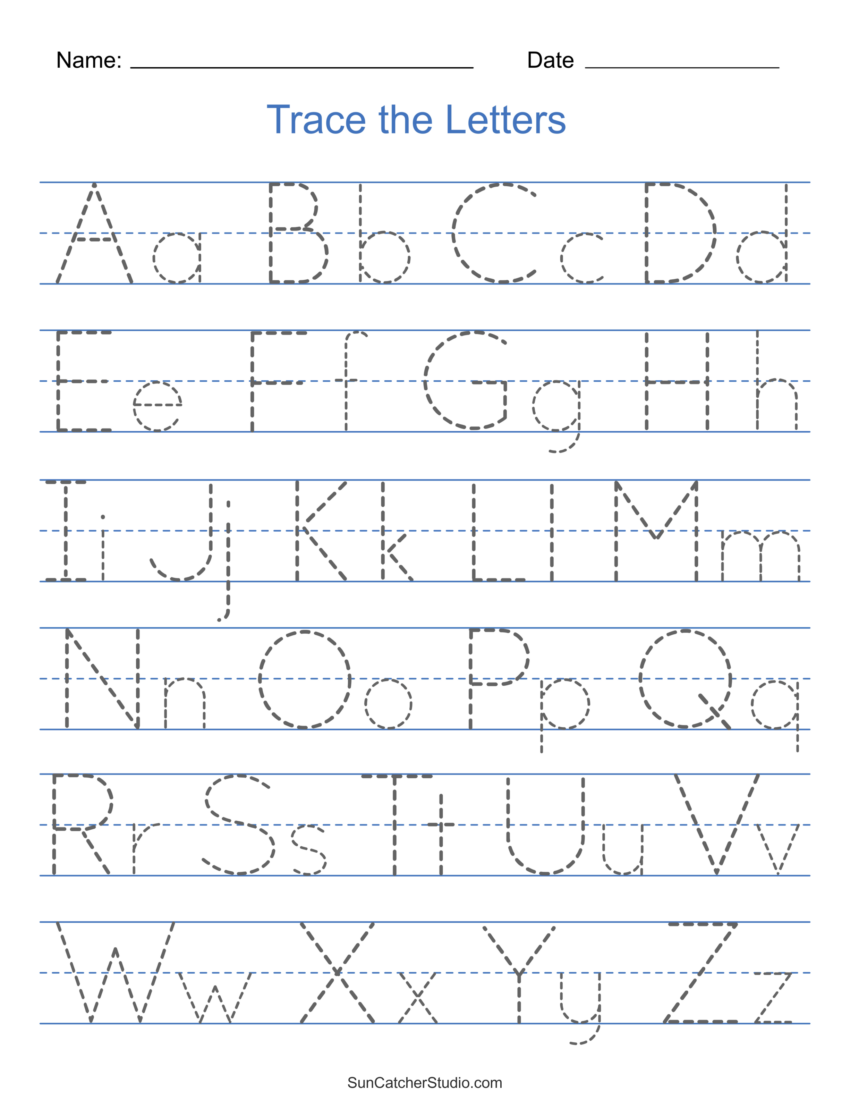 Tracing Alphabet Letters Printable Handwriting Worksheets Free