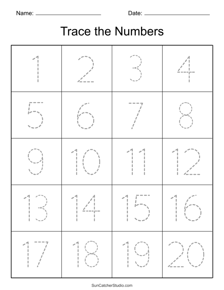 Tracing Numbers Free Printable Practice PDF Worksheets Free Printables Monograms Design Tools Patterns U0026 DIY Projects