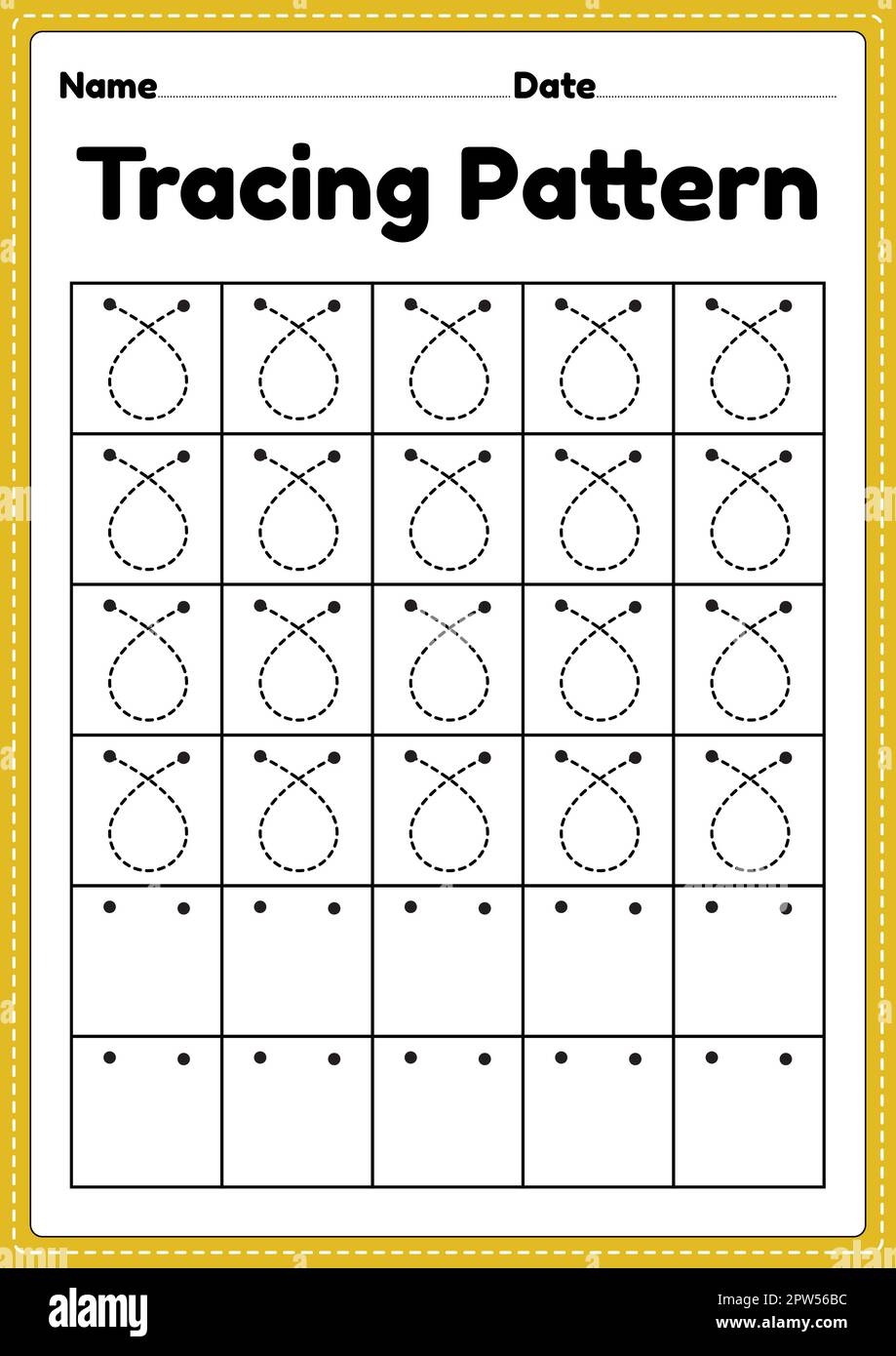 Tracing Pattern Loop Lines Worksheet For Kindergarten Preschool And Montessori School Kids To Improve Handwriting Practice Activities Stock Photo Alamy