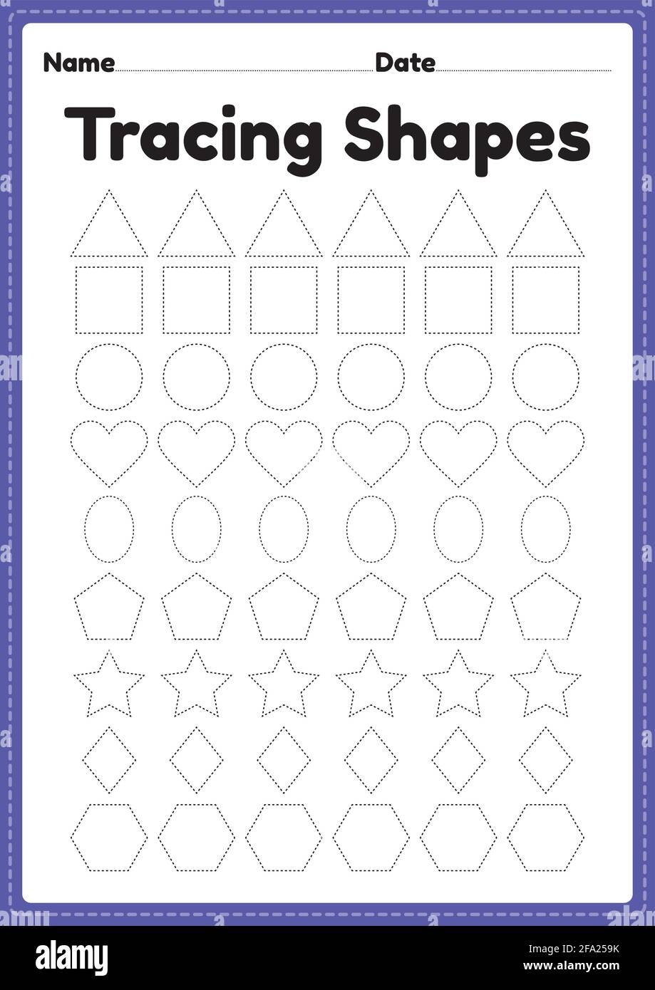 Tracing Shapes Worksheet For Kindergarten And Preschool Kids For Handwriting Practice And Educational Activities In A Printable Page Illustration Stock Vector Image U0026 Art Alamy Tracing Shapes Worksheet For Kindergarten And Preschool Kids For Handwriting Practice And Educational Activities In A Printable Page Illustration Stock Vector Image U0026 Art Alamy