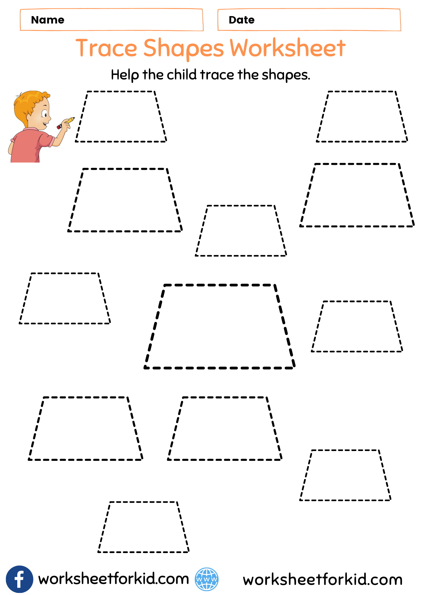 Trapezoid WorksheetForKid