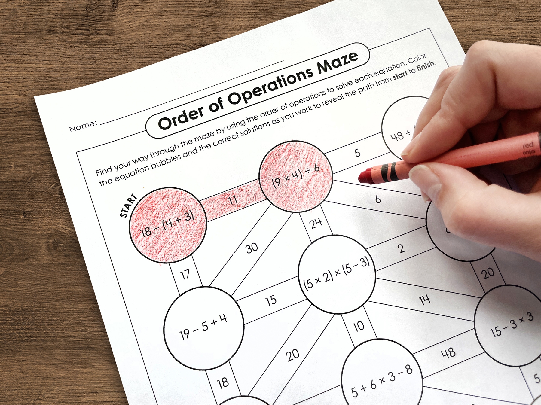 Try An Order Of Operations Maze Try An Order Of Operations Maze
