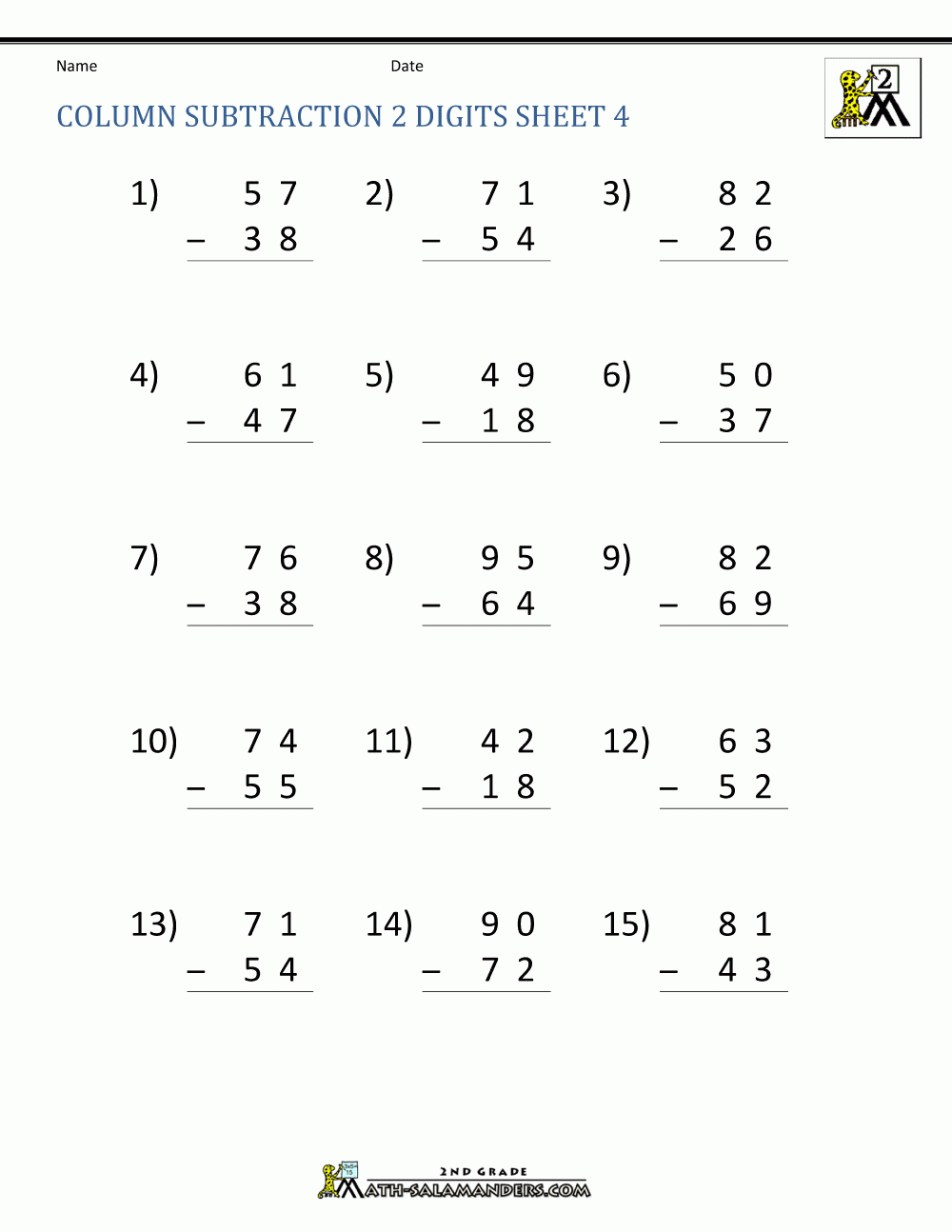 Two Digit Subtraction Worksheets Printable Math Drills DIY Worksheets Library Two Digit Subtraction Worksheets Printable Math Drills DIY Worksheets Library