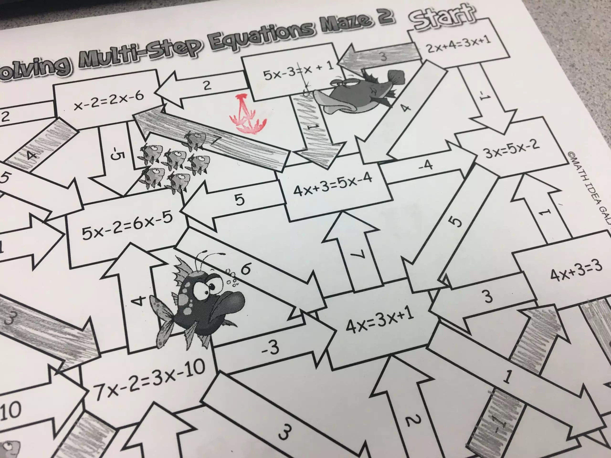 Two Step Equation Maze Worksheets Library Two Step Equation Maze Worksheets Library