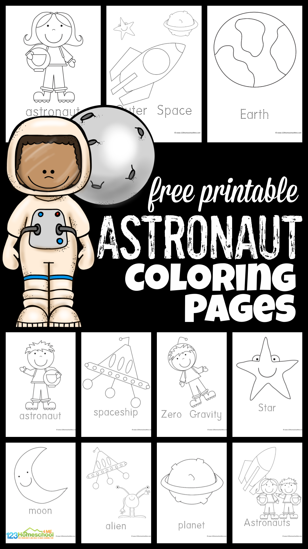  u200d FREE Astronaut Coloring Pages