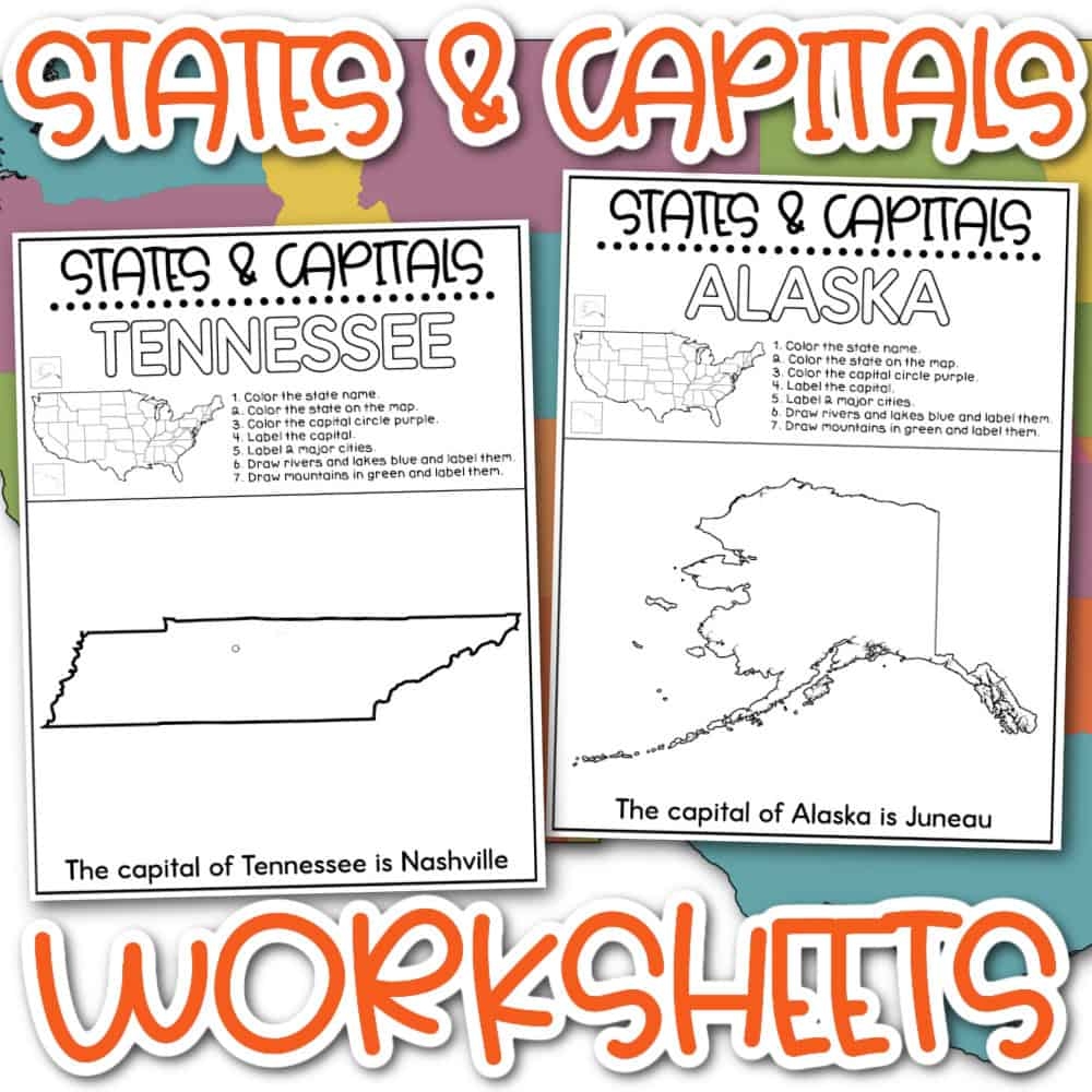 Printable States And Capitals Worksheets