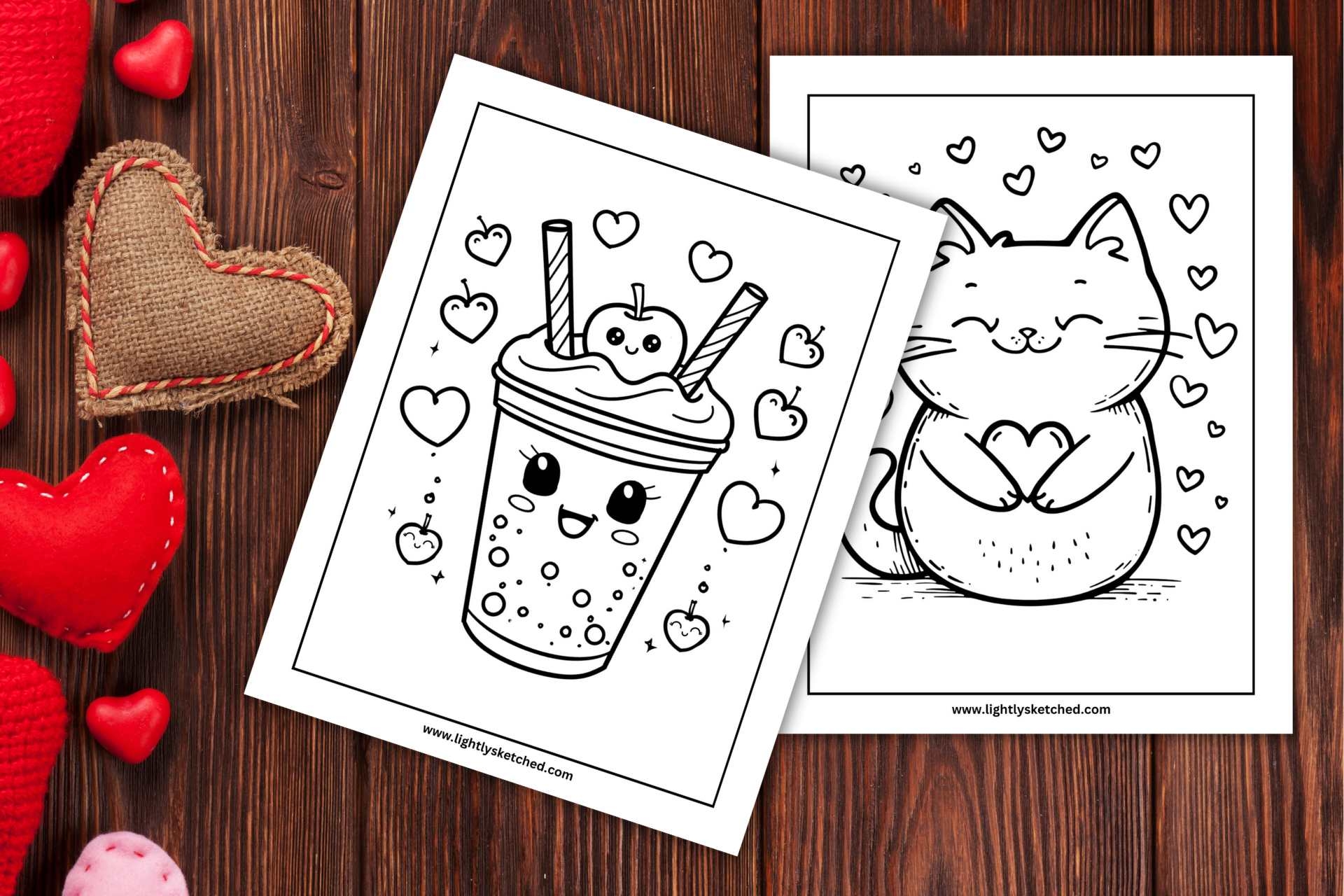 Valentine s Day Coloring Pages Lightly Sketched Valentine s Day Coloring Pages Lightly Sketched