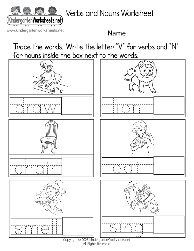Noun Worksheet Kindergarten Free
