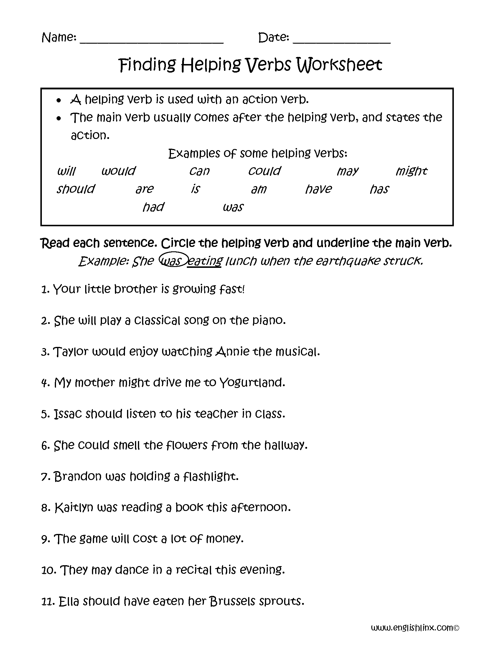 Verbs Worksheets Helping Verbs Worksheets Verbs Worksheets Helping Verbs Worksheets