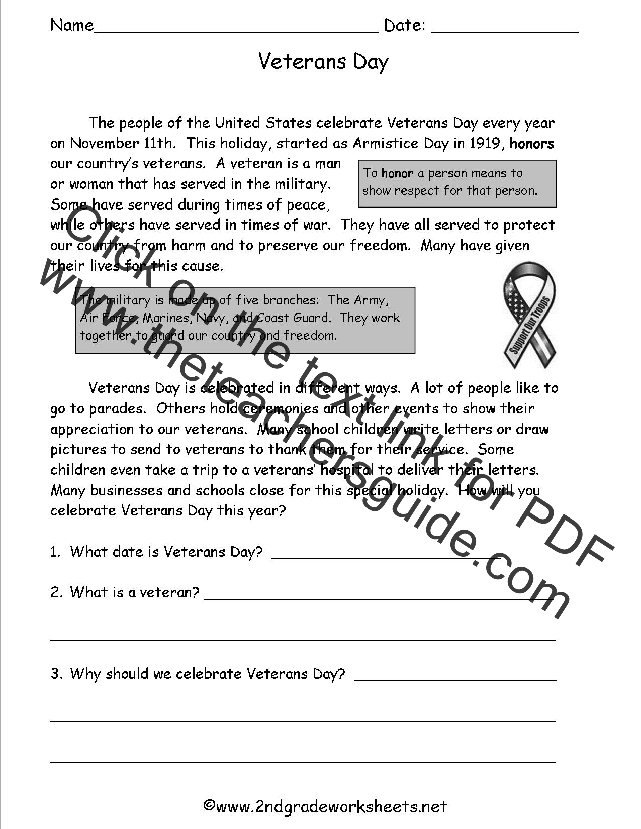 Free Printable Worksheets For Veterans Day