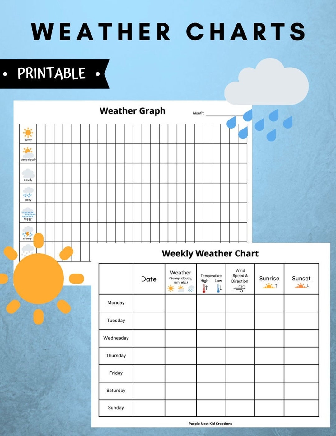 Preschool Weather Graphs Printable