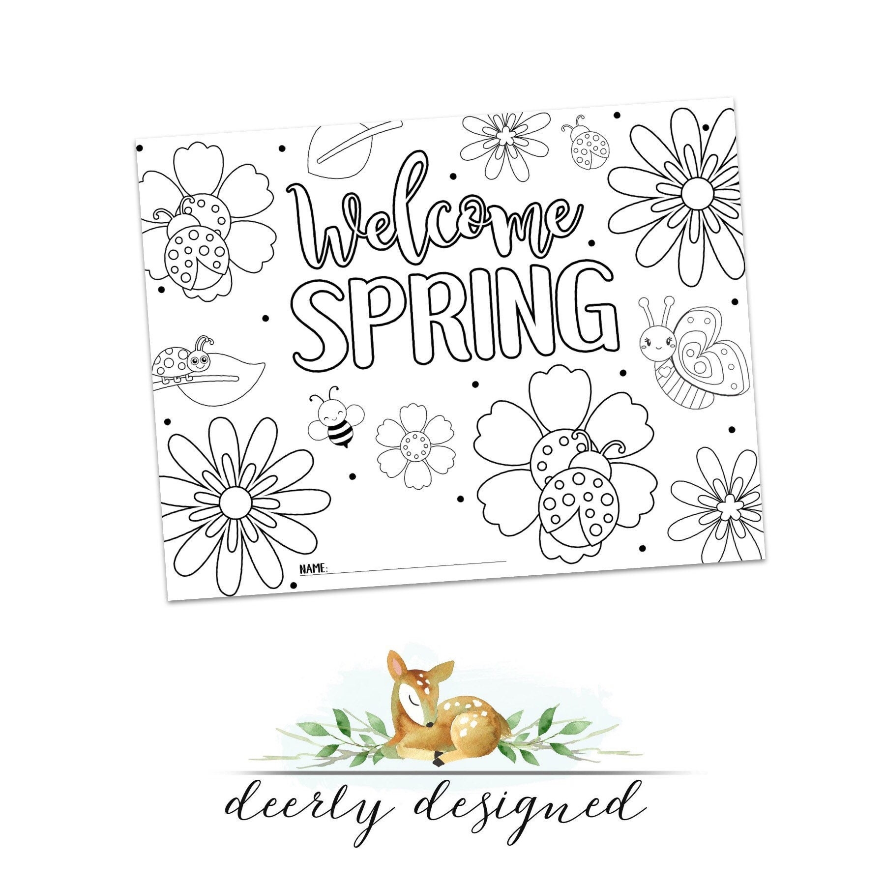 Welcome Spring Coloring Page Preschool Worksheet Teacher 