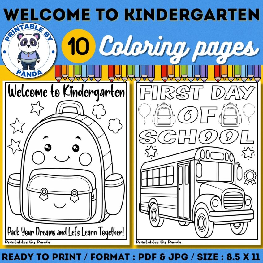 Welcome To Kindergarten Coloring Pages First Day Of School For