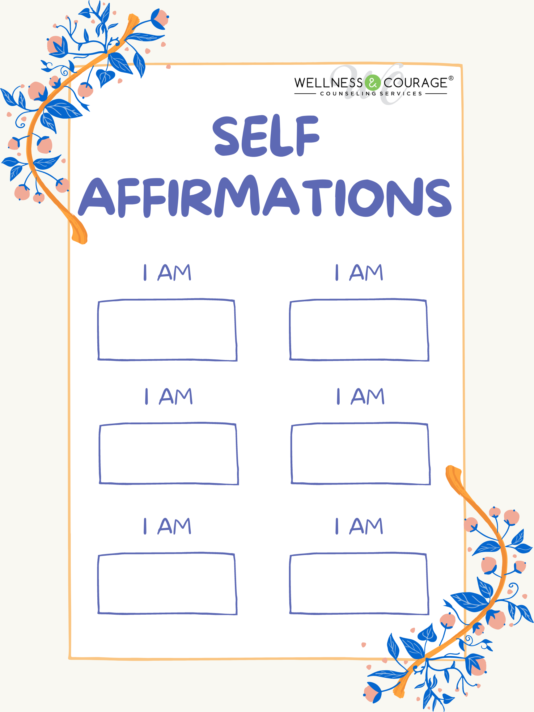 Wellness U0026 Courage Self Guided Worksheets Wellness U0026 Courage
