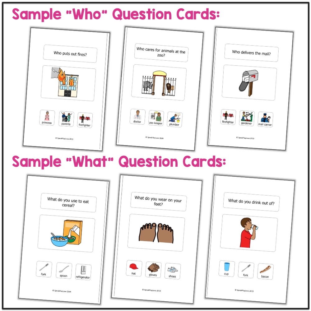 WH Questions With Visuals Speech Therapy Autism Picture Choices Made By Teachers