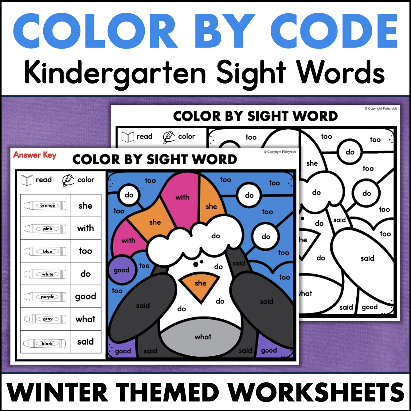 Winter Color By Sight Word Worksheets Kindergarten High Frequency Words Classful Winter Color By Sight Word Worksheets Kindergarten High Frequency Words Classful