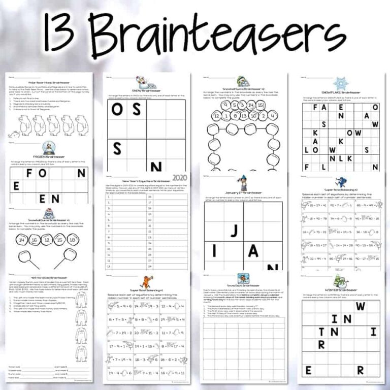 Winter Math Challenges And Brainteasers 