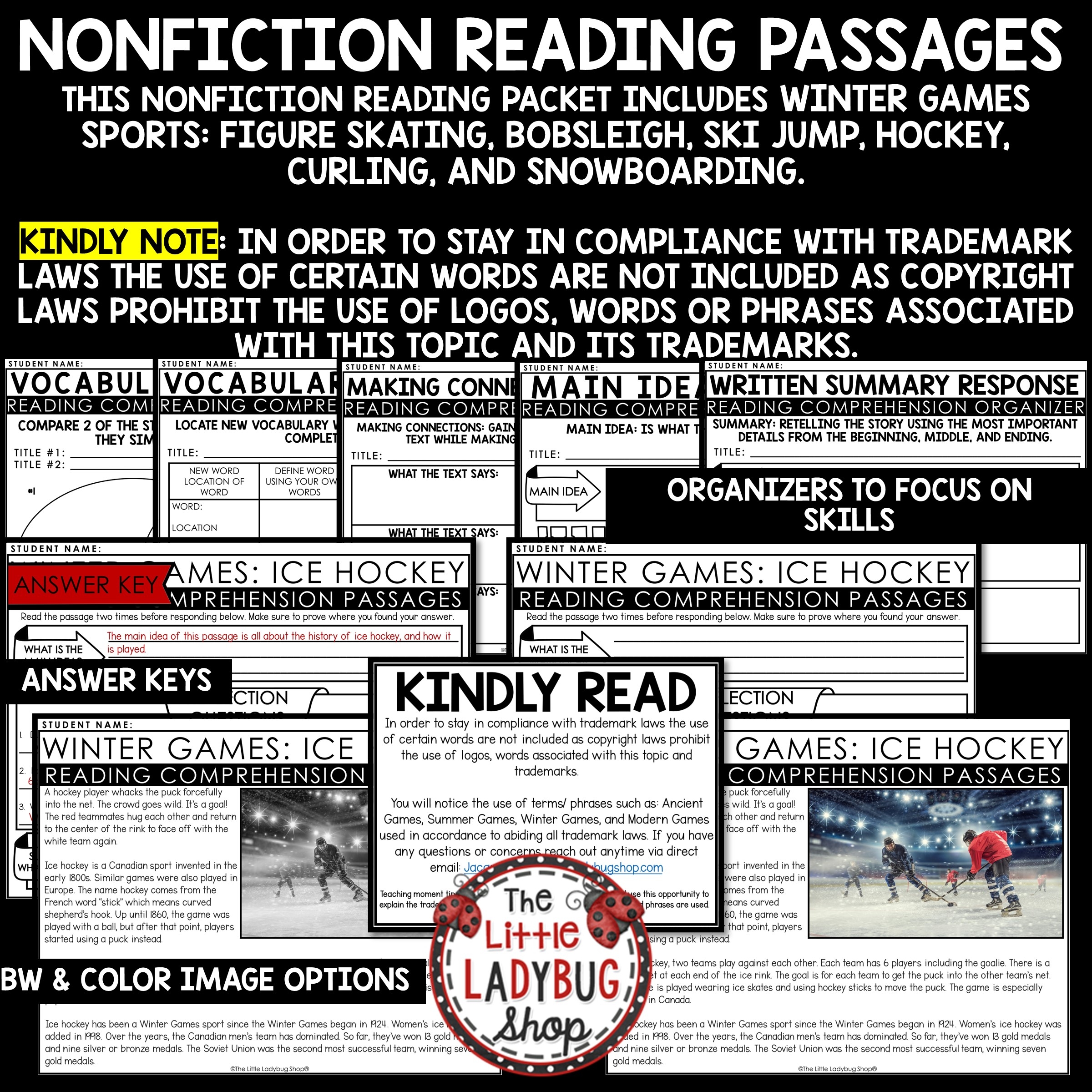 Winter Olympic Games Reading Comprehension Passages The Little 