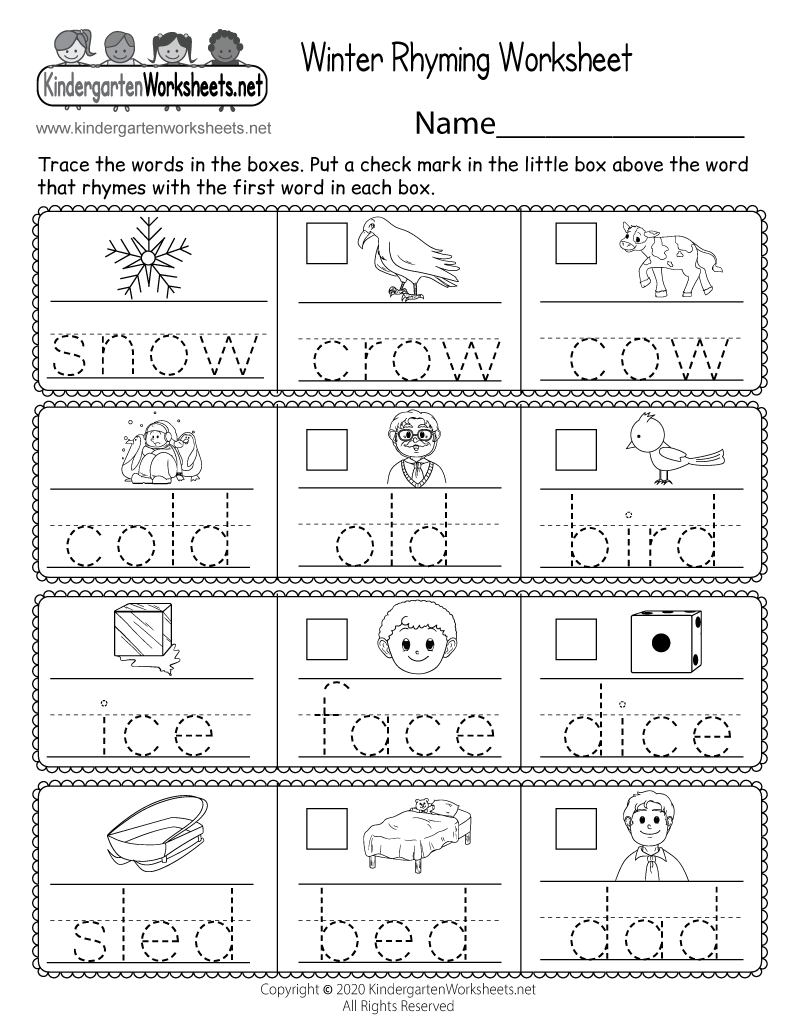 Winter Rhyming Worksheet Free Printable Digital PDF Winter Rhyming Worksheet Free Printable Digital PDF