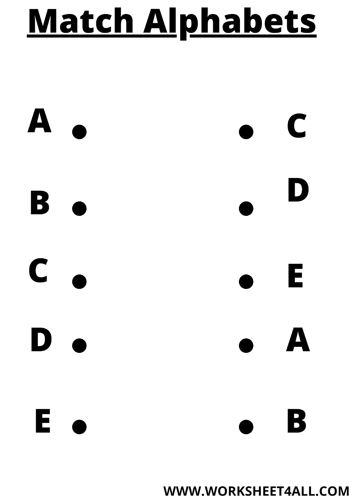 Worksheet4All Free English Worksheets Alphabet Matching Worksheet4All Free English Worksheets Alphabet Matching