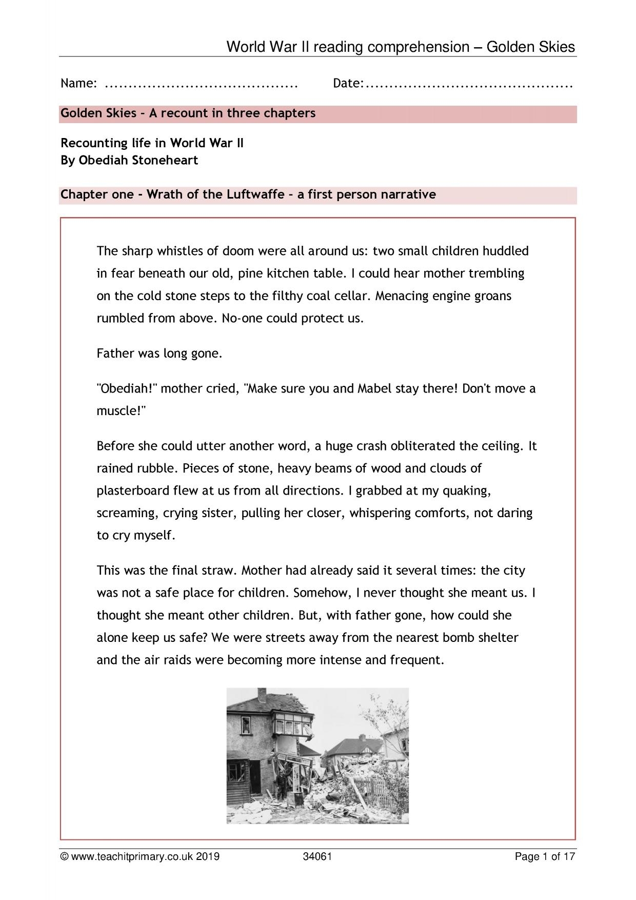 World War II Reading Comprehension KS2 History Teachit World War II Reading Comprehension KS2 History Teachit