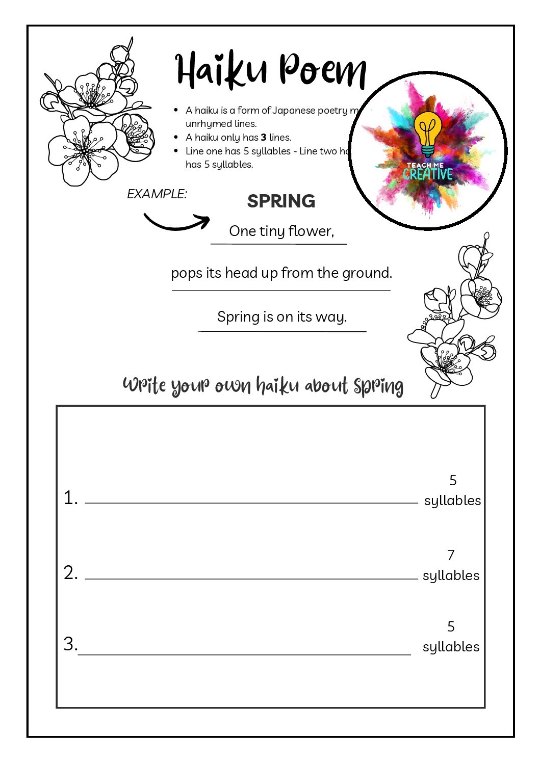 Writing A Haiku Poem Teacha Worksheets Library Writing A Haiku Poem Teacha Worksheets Library