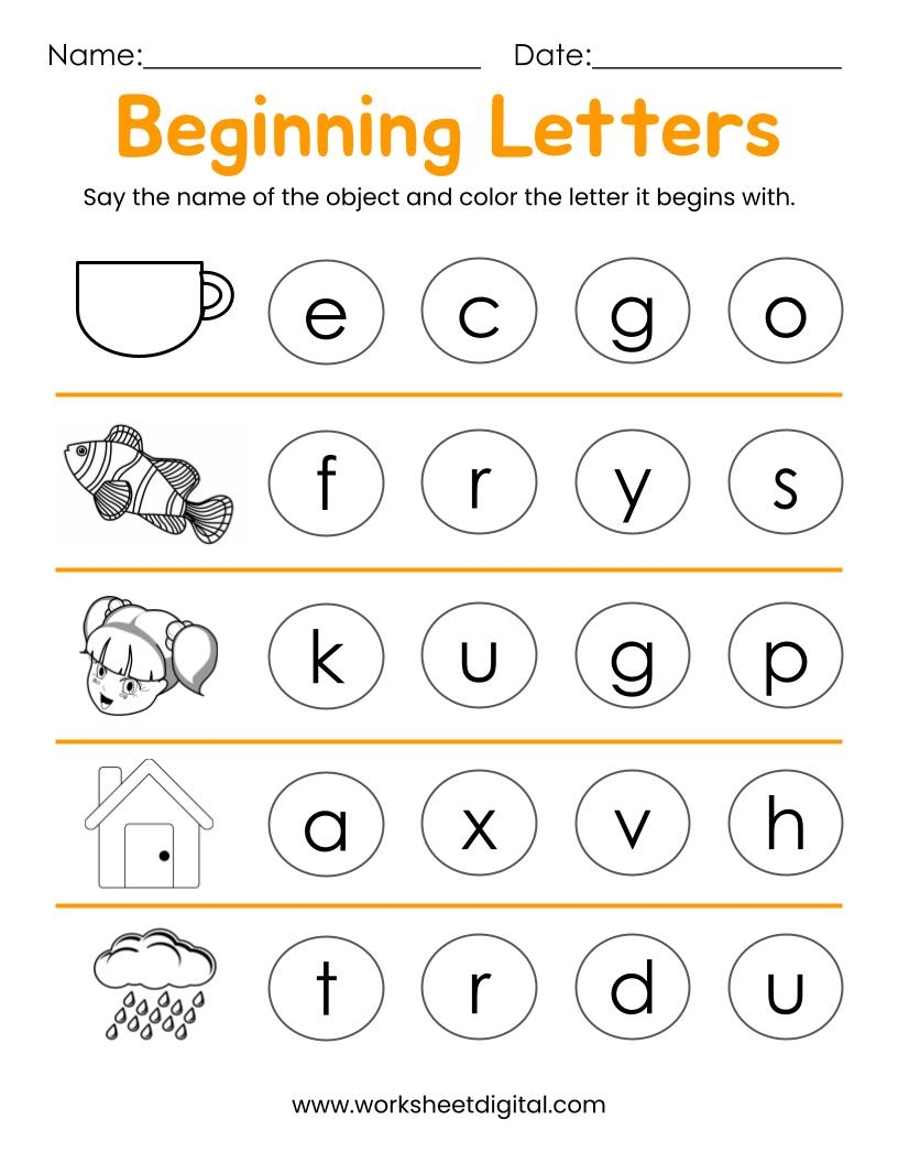 10 Printable Beginning Letters Worksheets For Kindergarten Preschool Homeschool Made By Teachers 10 Printable Beginning Letters Worksheets For Kindergarten Preschool Homeschool Made By Teachers