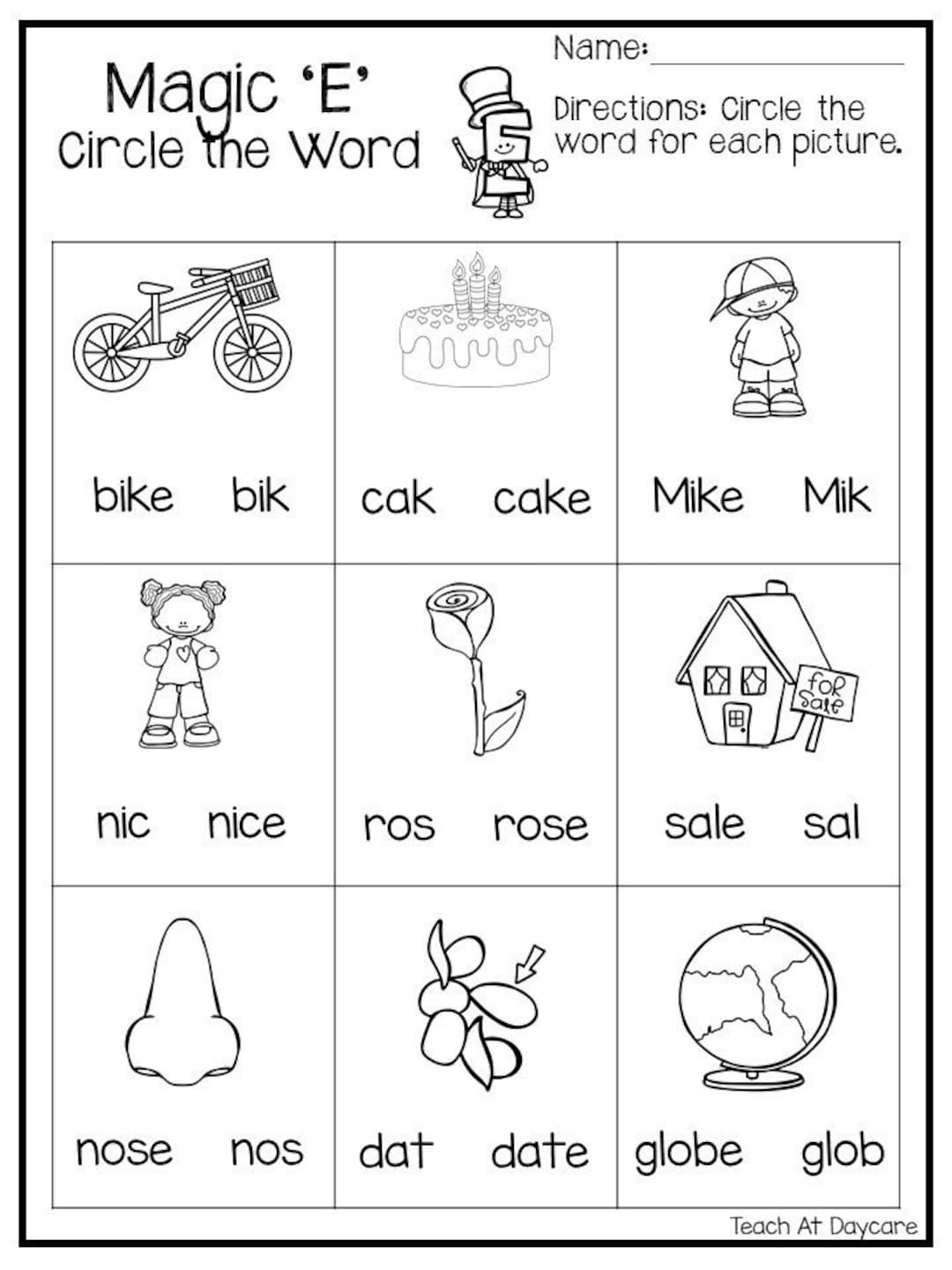 10 Printable Silent E Worksheets 1st 2nd Grade ELA Worksheets Etsy Hong Kong