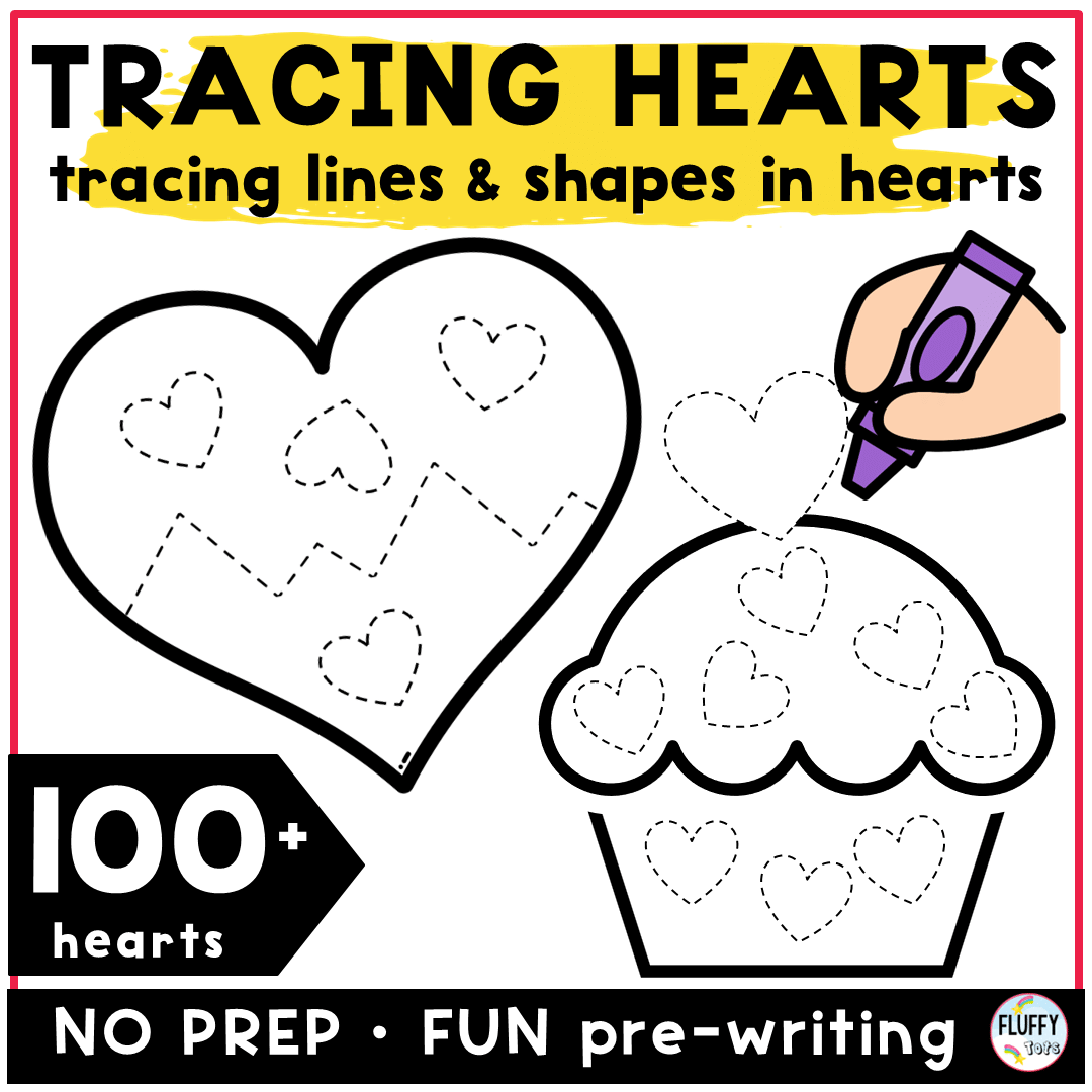 100 Fun Easy Heart Tracing Worksheet For Preschool Fine Motor FluffyTots 100 Fun Easy Heart Tracing Worksheet For Preschool Fine Motor FluffyTots