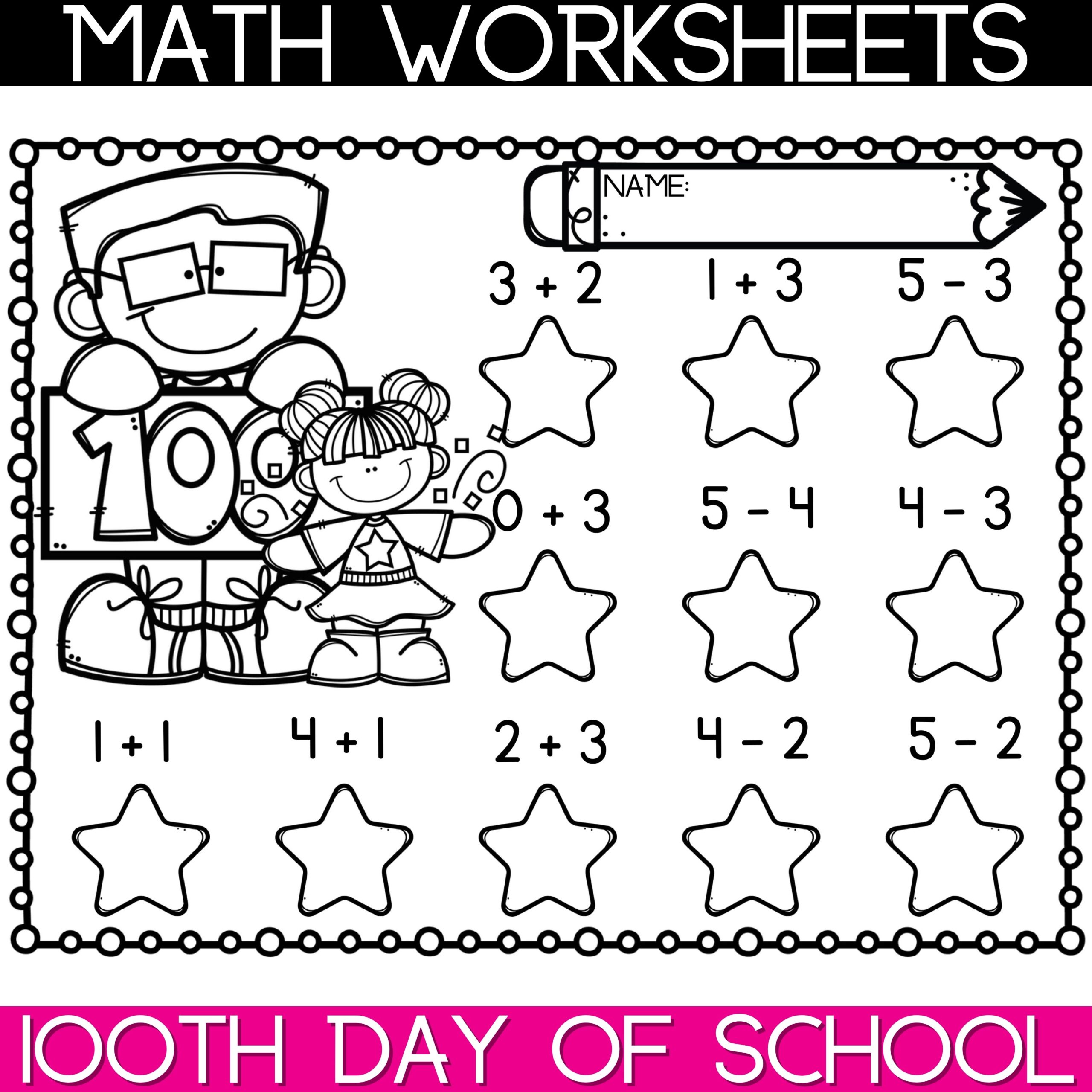 100th Day Of School Kindergarten Math Addition U0026 Subtraction Within 5 Kindergarten Math Worksheets Classful 100th Day Of School Kindergarten Math Addition U0026 Subtraction Within 5 Kindergarten Math Worksheets Classful